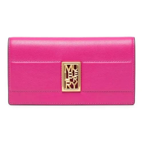 Mulberry Кожа Кошелек Обычный Женские Сухие Морковные Розовый