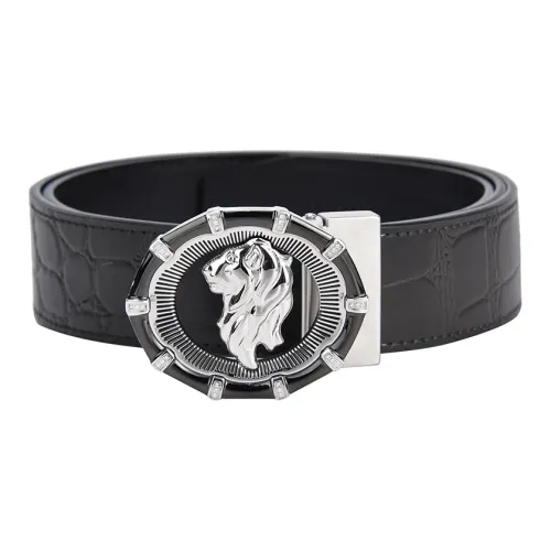 RARE Lion Head Logo Pin Clasp Belt Leather Belts Unisex Width 3,4CM RARE Лев Голова Логотип Шпилька Ремень Кожаные ремни Унисекс Ширина 3,4CM