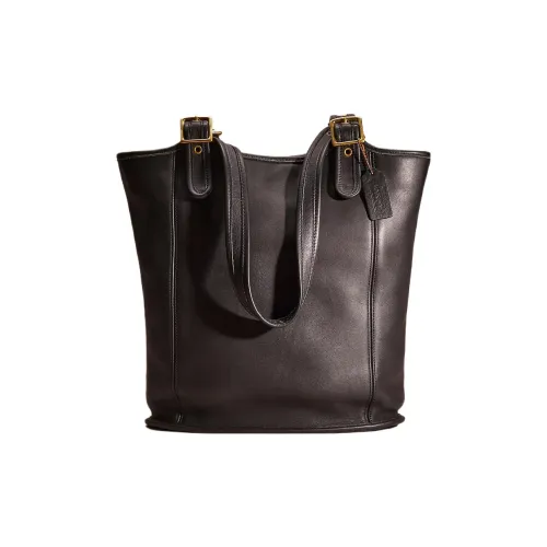 COACH Legacy Кожа Тоут Сумка Сумка для покупок Сумка на одно плечо Большая женская Черная