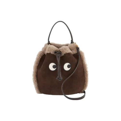 Anya Hindmarch Мягкая замшевая сумка-ведро сумка сумка через плечо сумка через плечо женская кофейного цвета