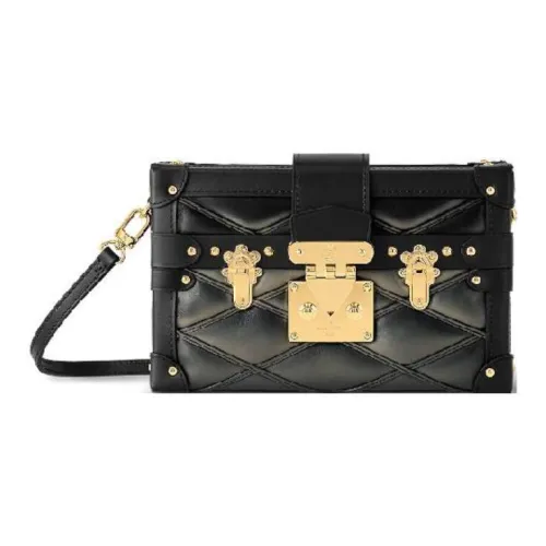 LOUIS VUITTON PETITE MALLE Сумка через плечо из коровьей кожи Женская Черная