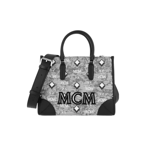 MCM Vintage Monogram Коровья кожа текстильная сумка через плечо сумка обычная унисекс серый