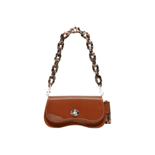 Coachtopia Wavy Dinky Лакированная кожа Сумка через плечо Женская Коричневая