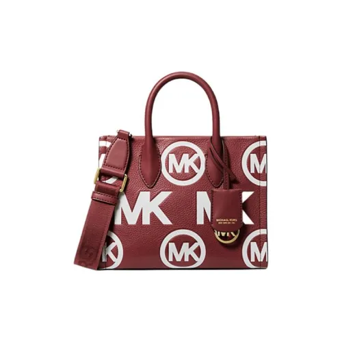 MICHAEL KORS Mirella Кожа Тоут Сумка Сумка для покупок Сумка Сумка через плечо Сумка через плечо Маленькая Женская Бордовая