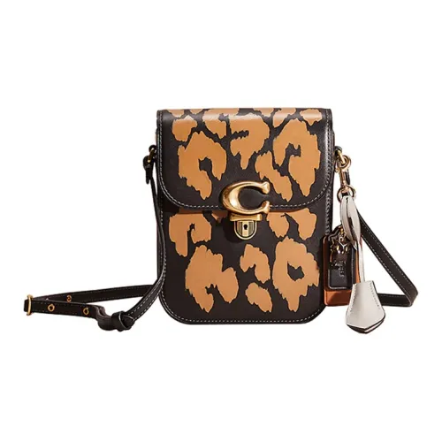 COACH Studio Перчатка из дубленой кожи Чехол для телефона Сумка через плечо Мини Женская Черная Желтая