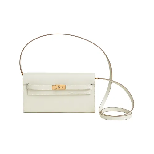 HERMES Kelly To Go Evercolor Кожа Кошелек Ручная Сумка через плечо Женская Белая