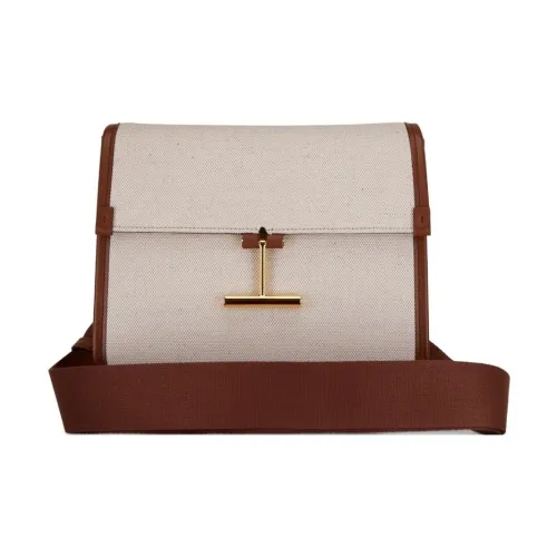TF Холст с кожей Сумка из холста Сумка через плечо Мини Женская Шоколад Песочно-бежевый
