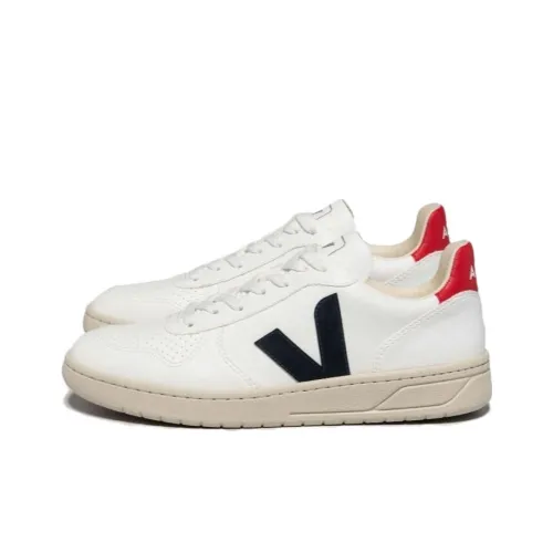 VEJA V 10 Устойчивые к истиранию Низкие Кроссовки для скейтбординга Унисекс Белые