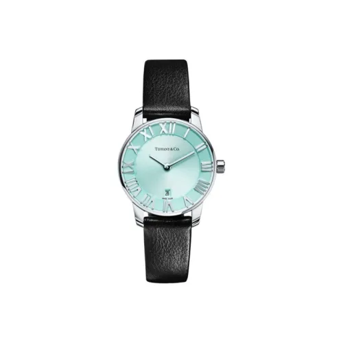 TIFFANY CO. Atlas® Women's Watch Кварцевый механизм Корова Кожа Ремешок 29 мм Синий Циферблат