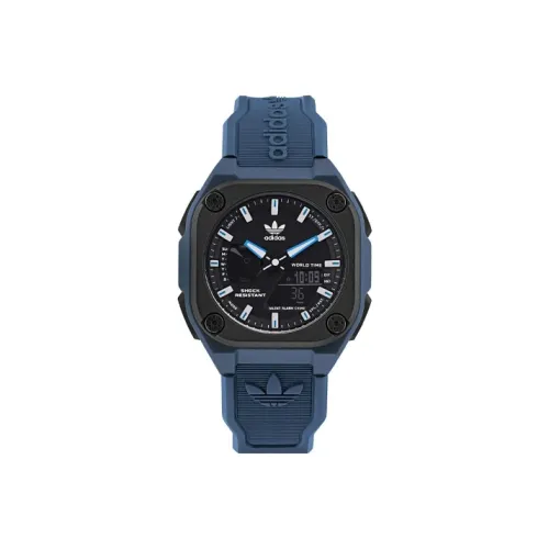 Adidas Originals Street Series Кварцевые Мужские Наручные Часы Смольный Ремешок Черный Циферблат