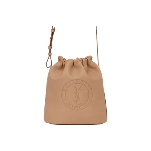 SAINT LAURENT Rive Gauche Телячья кожа Ведрообразная сумка Сумка через плечо Стандартная Мужская Коричневая