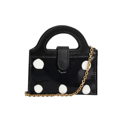 MARNI Лакированная кожа Телячья кожа Портативная Сумка через плечо Кошелек Женские Черный Белый