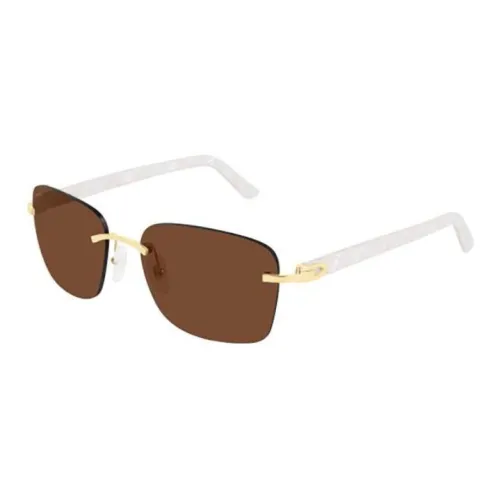 Cartier Ацетат Прямоугольные Солнцезащитные очки Унисекс Золото