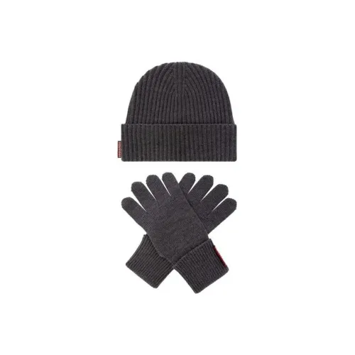 DSQUARED 2 Шерстяной комплект шапки-бини для мужчин серый