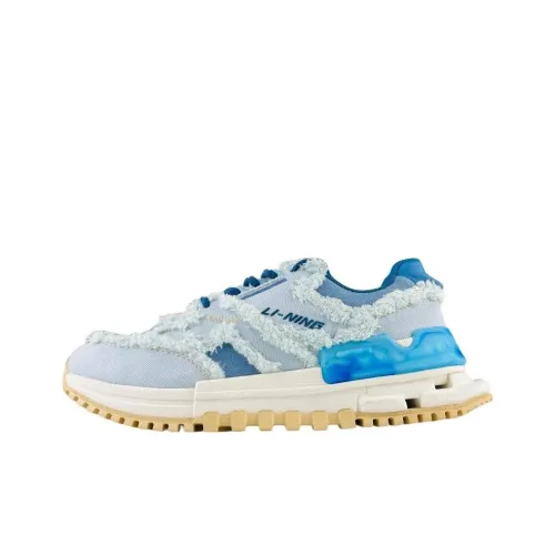Лайнер Дышащий Низкий Топ Беговые Кроссовки Женские Светло-Синий