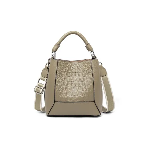 Espin Коровья кожа Одно плечо Через плечо Сумка-ведро Сумка Средний Женские Хаки GREY Сосновый зеленый Черный