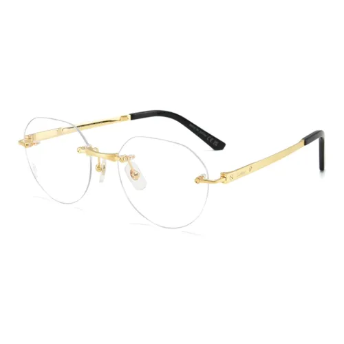 Cartier Титан Нерегулярная форма Оправы для очков Унисекс Золото