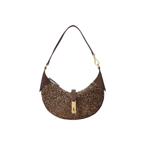 Polo Ralph Lauren Polo ID Шелковая сумка с кожаными вставками сумка через плечо женская коричневая