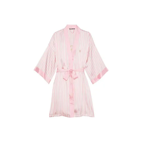 Victoria's Secret The Tour '23 ICONIC Розовая Страйп Батник Сон Батник Женская Розовая Банных Халат