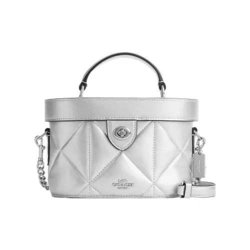 COACH Kay Телячья кожа Коробка Сумка Сумка Сумка через плечо Сумка через плечо Маленькая Женская Серебряная
