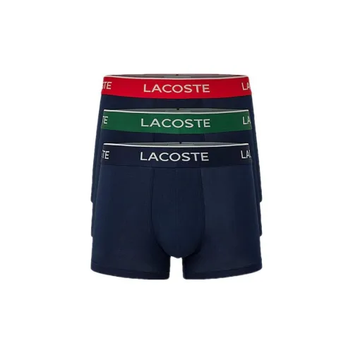Коллаборация LACOSTE 3 упаковки: красный/зеленый/темно-синий мужские боксеры
