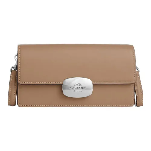 COACH Eliza Телячья кожа Сумка-багет Сумка через плечо Маленькая Женская Умбра