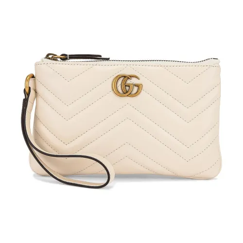 GUCCI GG Marmont Тисненая кожа Folder Мелочь Кошелек Клатч Женская Белая