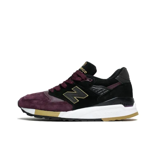 New Balance NB 998 Made In USA Коллекция NYC Marathon Амортизация и Дышащий Низкий Топ Беговые кроссовки Унисекс Бордовый