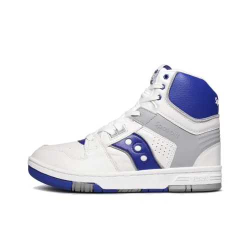 Saucony Slip Resistant Abrasion Resistant High Топ Баскетбольные кроссовки Мужской Синий Белый