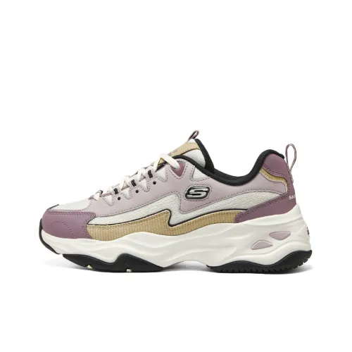 Skechers D'LITES Амортизация и Дышащий Низкий Топ Беговые кроссовки Женские Розовый Фиолетовый