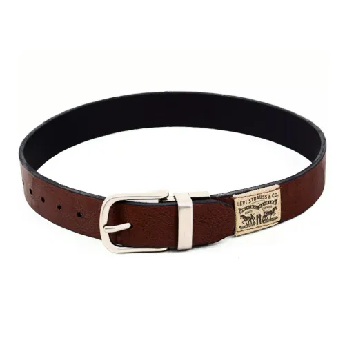 Levis Однотонный застежка-булавка кожа ремни унисекс коричневый ширина 2,9 см