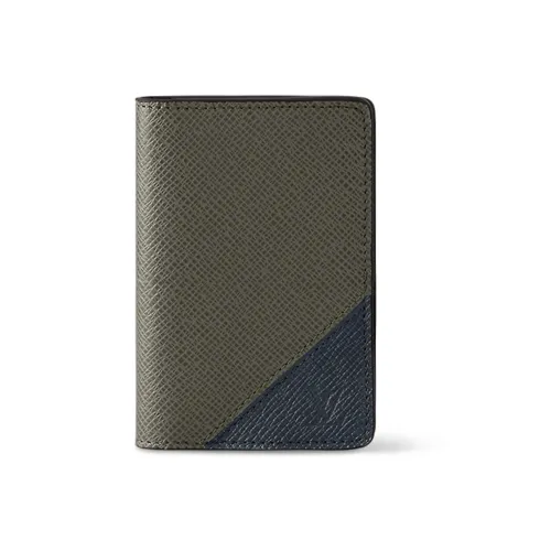 LOUIS VUITTON Taiga Кожа Кошелек Стандартный Мужской Laurel Зеленый Полуночь Синий