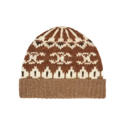 CELINE Шерстяные шапки Женские Коричневый