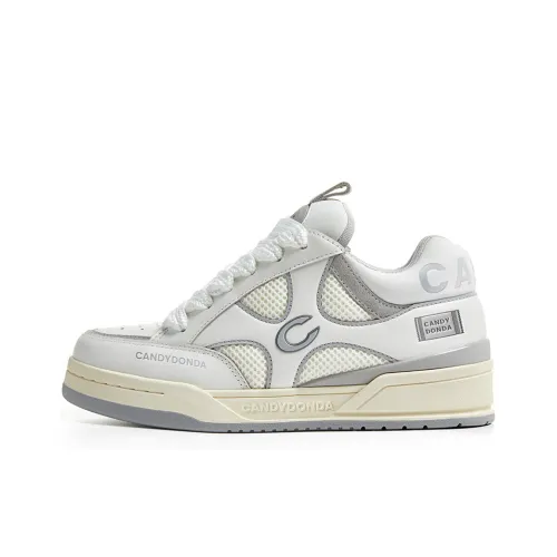 CANDYDONDA Базовая Цветовая схема Низкие Кроссовки для скейтбординга Унисекс Серый Белый