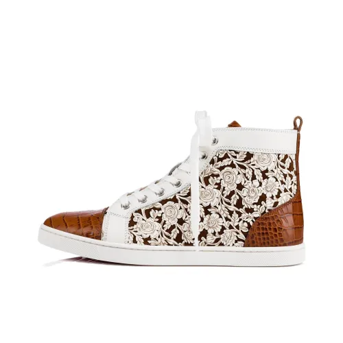 Christian Louboutin Скейтборд Кроссовки Высокие Коричневые Женские