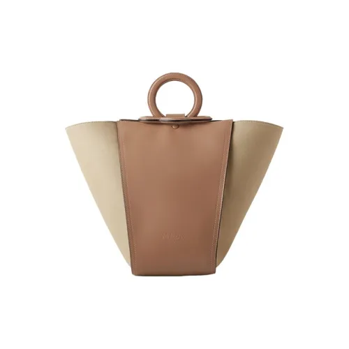 Mulberry Телячья кожа с холщовой сумкой через плечо сумка обычного размера женский цвет тик песочно-землистый