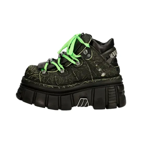 NEW ROCK Низкий топ Повседневная обувь Унисекс Черный Зеленый