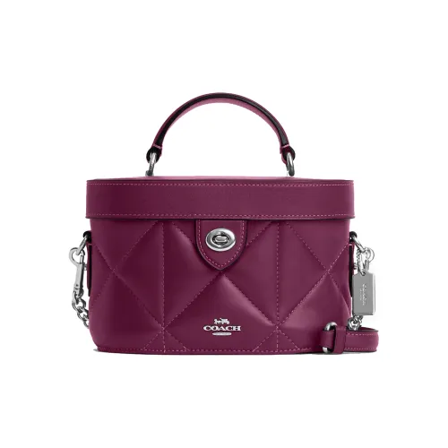 COACH Kay Напп Кожа Коробка Сумка Сумка Сумка через плечо Сумка через плечо Маленькая Женская Фиолетовая