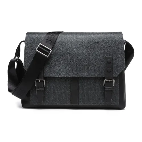 SEPTWOLVES Искусственная кожа Сумка через плечо Стандартная Унисекс Черная