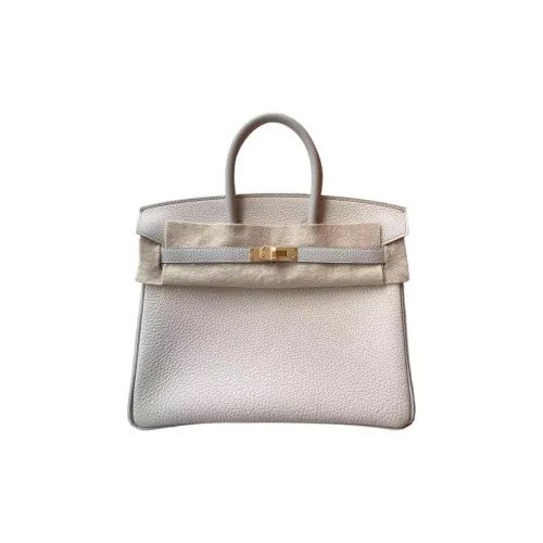 HERMES Birkin Коровья кожа Togo Сумка Birkin Сумка Женская Кремово-белый Жемчужно-серый
