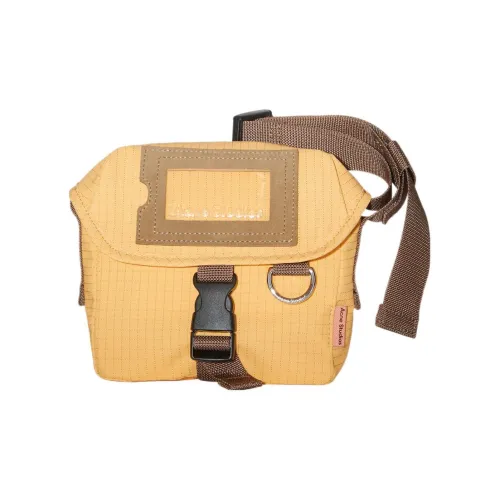Acne Studios Переработанный полиамид Курьерская сумка Сумка через плечо Мини Женская Желтая Коричневая
