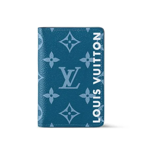 LOUIS VUITTON Canvas Leather Wallet Standard Men's Atlantic Blue LOUIS VUITTON Холст Кожа Кошелек Стандартный Мужской Атлантический Синий
