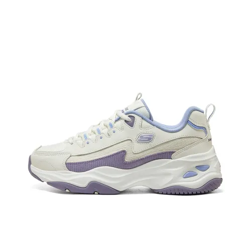 Skechers D'LITES 1,0 Амортизация и Дышащий Низкий Топ Повседневные Беговые Кроссовки Женские Желто-фиолетовые