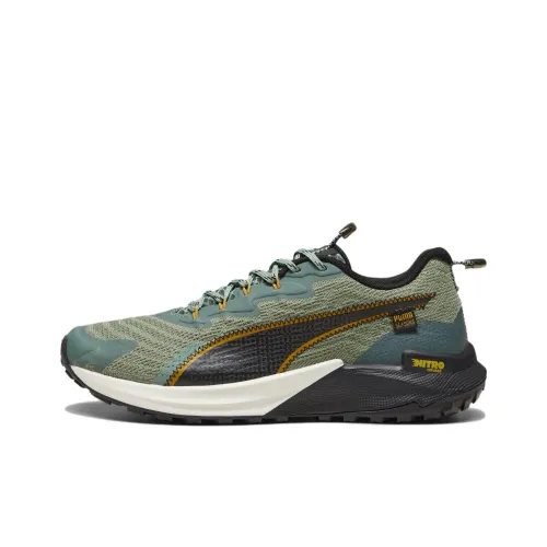 PUMA Fast Trac Nitro Амортизация и Дышащий Низкий Топ Беговые кроссовки Мужские Зеленые