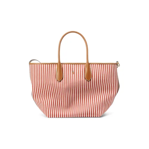 Polo Ralph Lauren Bellport Ткань с коровья кожа комбинированный тоут сумка средний размер женский красный