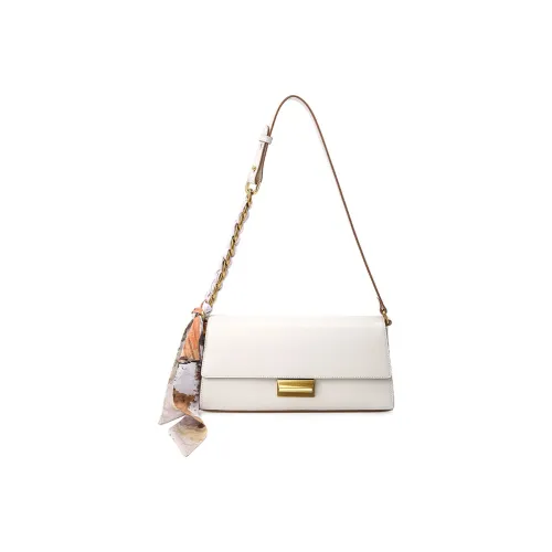 HONGU Сумка через плечо из коровьей кожи Маленькая Женская Экрю Зеленый Коричневый