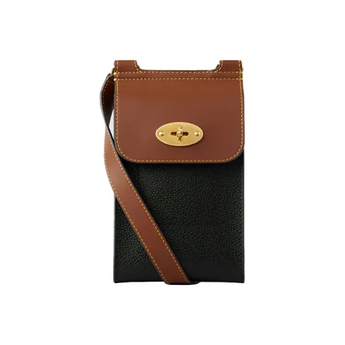 Mulberry GRAIN LEATHER Сумка через плечо Мини Женская Черная и Коньячно-коричневая