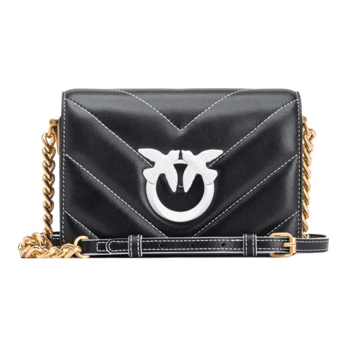 PINKO Love Bag Sheepskin Маленькая квадратная сумка через плечо сумка женская черная