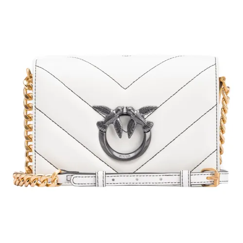 PINKO Love Bag Овчина с коровьей кожей Сумка через плечо Мини Женская Белая