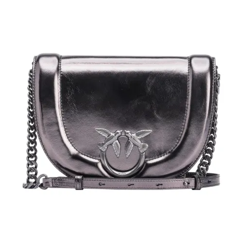 PINKO Love Bag Коровья кожа Седло Сумка Сумка через плечо Женская Черная